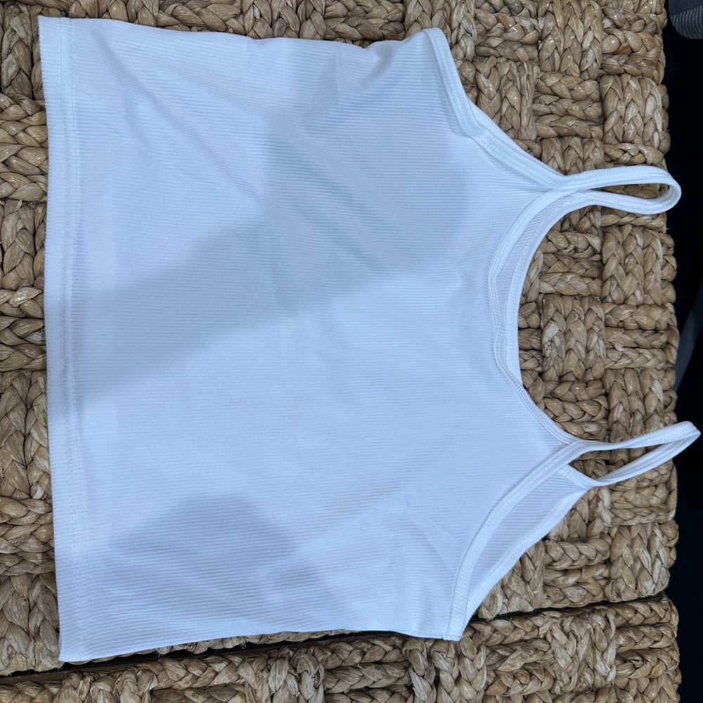 TEMU White Cropped Ribbed Camisole-Size XL